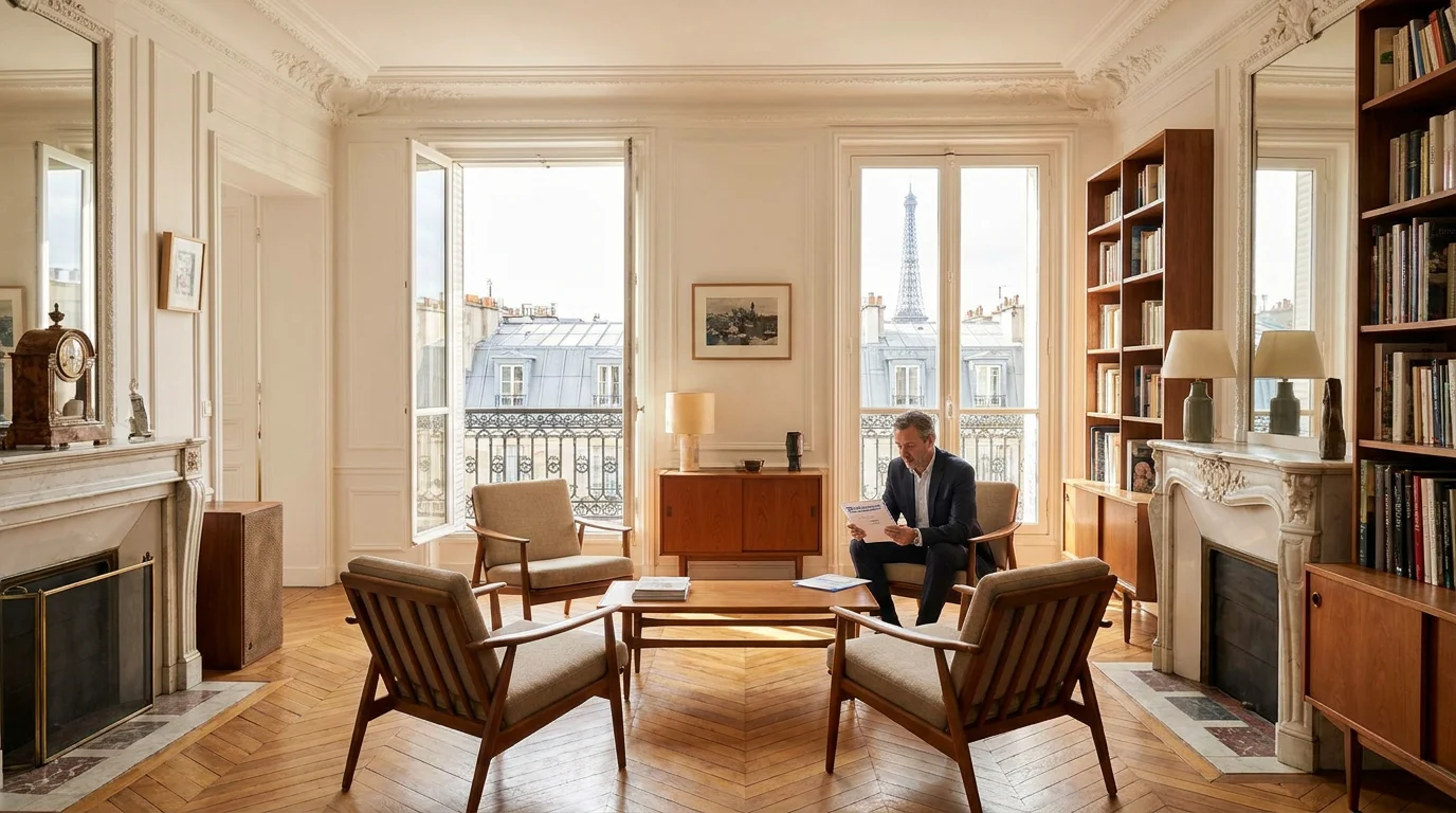 Appartement haussmannien parisien lumineux préparé pour la location saisonnière
