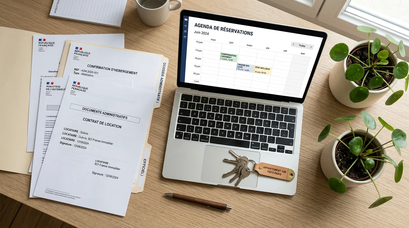 Documents administratifs et calendrier de réservation pour une location meublée à Paris