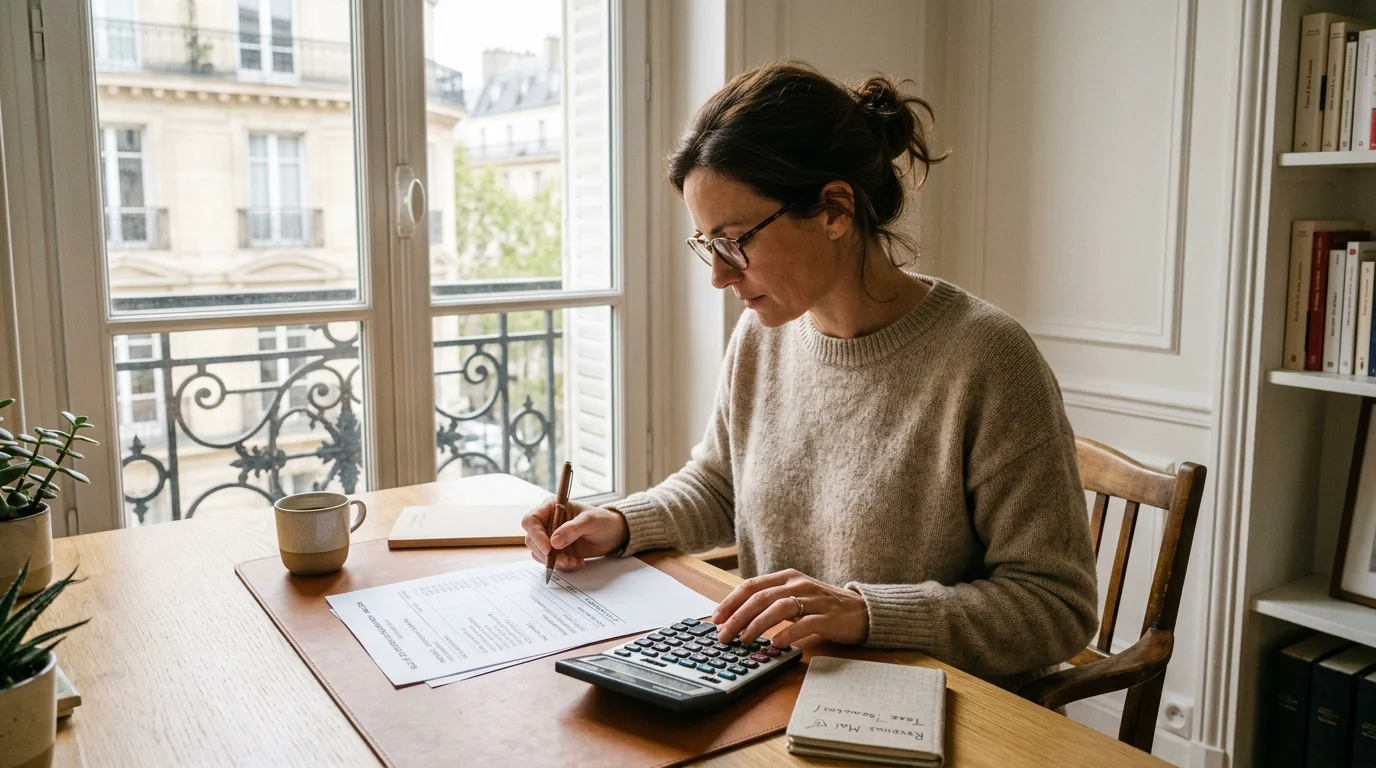 Hôte parisien calculant ses revenus nets après commission Airbnb