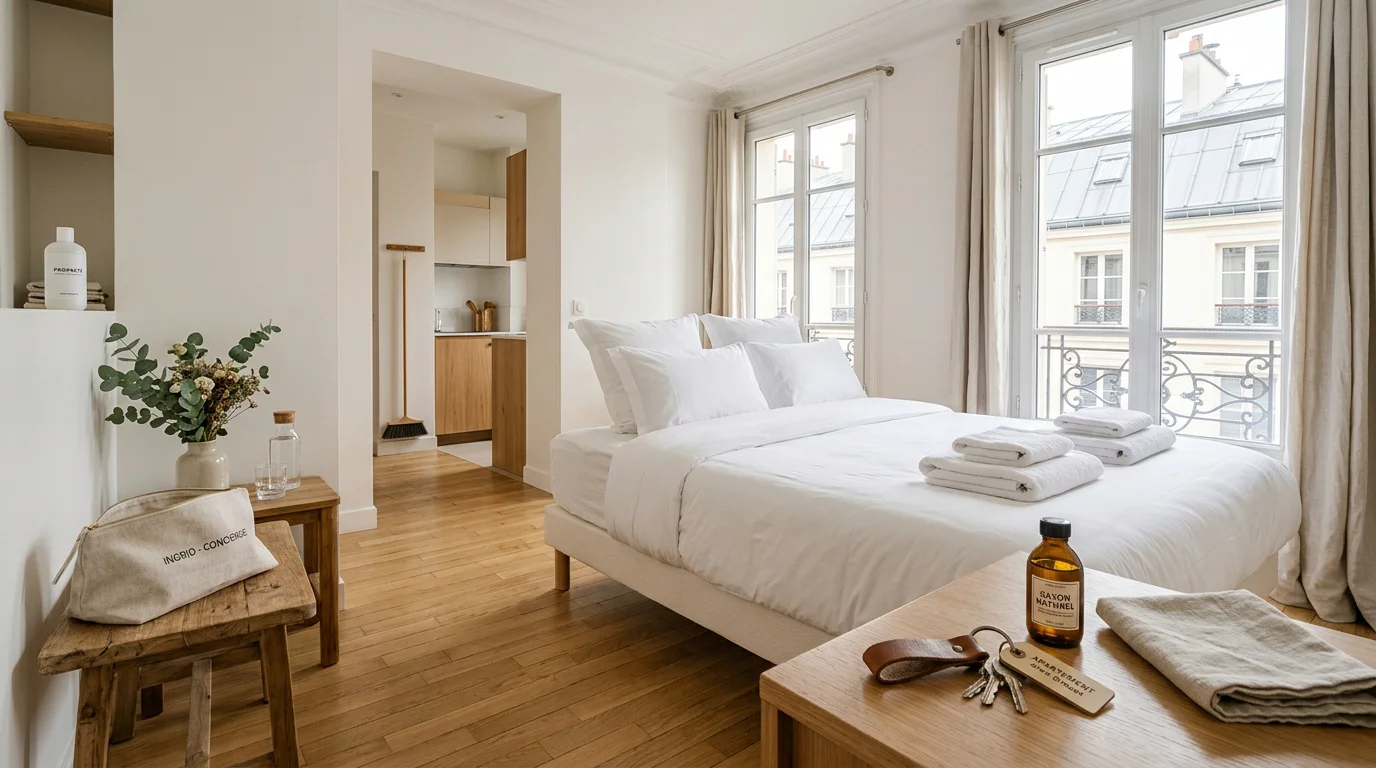 Appartement parisien préparé et linge propre entre deux séjours de location courte durée